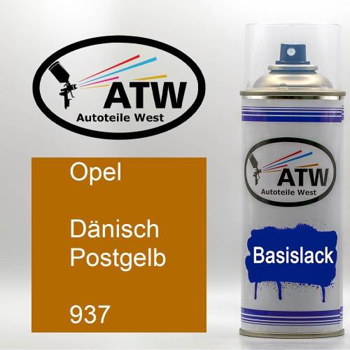 Opel, Dänisch Postgelb, 937: 400ml Sprühdose, von ATW Autoteile West.